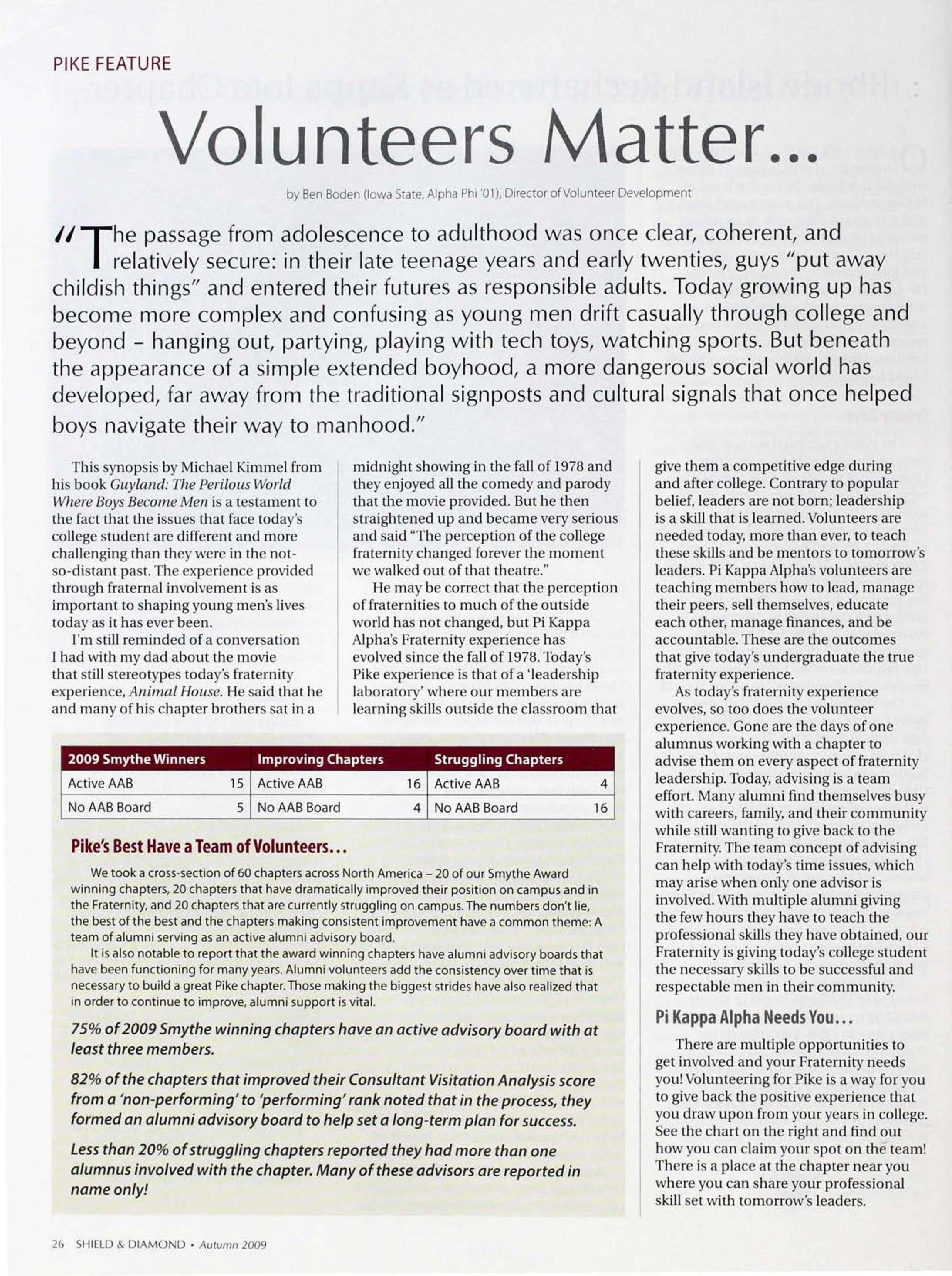 Pike Feature: Volunteers Matter...